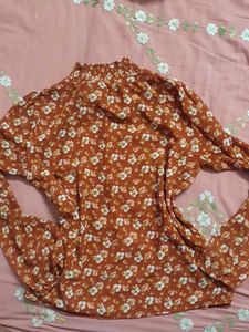 Boho Floral Print Long Sleeve Top
