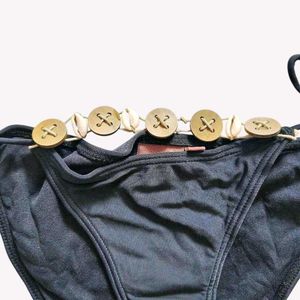 Black Bikini Bottom with Shell Detail 🆕 NWOT