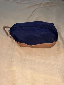 Navy & Tan Wristlet Pouch