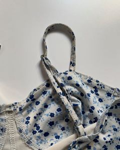 Floral Print Cropped Bustier Top