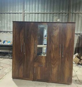 Marble Finish Wardrobe with Mirror