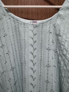 Elegant Light Blue Embroidered Kurta