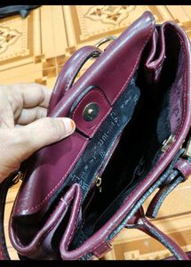 Lancaster Burgundy Monogram Tote Bag