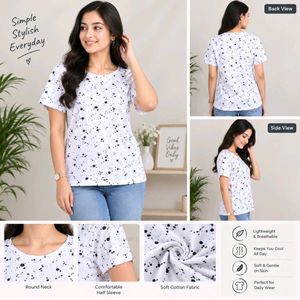 mini white  crop top  with black dots