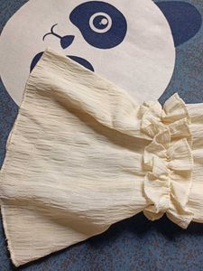 Cream Ruffle Off-Shoulder Top