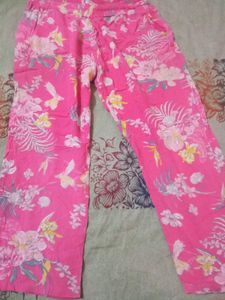 Vibrant Pink Floral Print payjama Pants