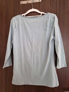 Soft Blue 3/4 Sleeve Top M