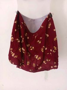Floral Button-Front Mini Skirt