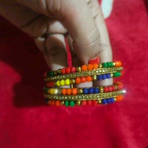 Colorful Beaded Bangle Set