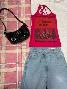 Y2K Rhinestone Graphic Tank Top
