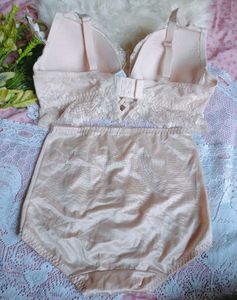 Elegant Lace &amp; Satin Lingerie Shapewear Set