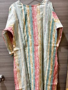 Elegant Striped Kurta with Embellishments