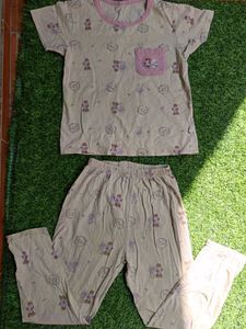 Cute Bear Print Pajama Set