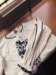 Cream Embroidered Blouse