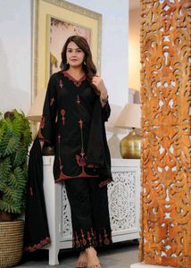 Black Embroidered Kurta Set
