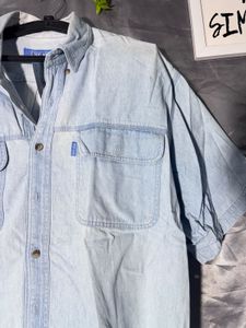 Light Wash Denim Short Sleeve Shirt