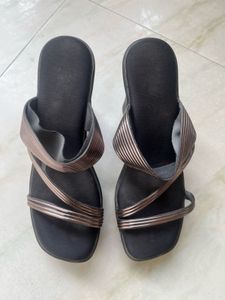 Metallic 3 inch Wedge Sandals