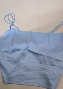 Baby Blue Satin Cami Top