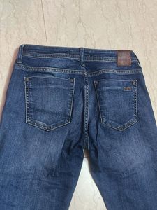 ZARA Zipper Detail Blue Denim Jeans