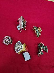 Set of 5 Embellished Hair Claw Clips