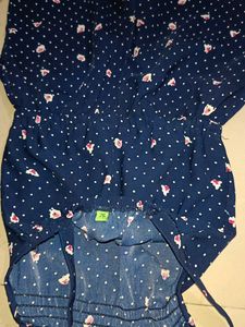 Kids Navy Floral Jumpsuit