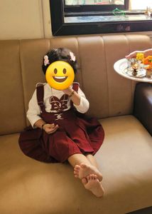 Girls Burgundy Skirt Set