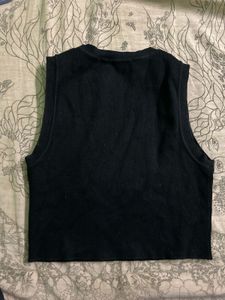 Zara Black Sleeveless Knit Top