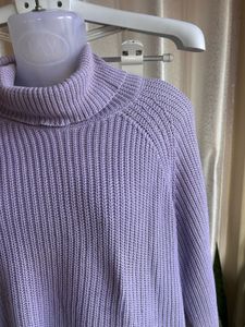 Imported Cozy Purple Turtleneck Sweater