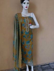 Mustard Floral Kurta Set with Dupatta