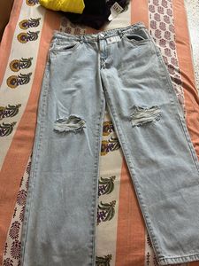 Brand New Wide Leg Distressed Jeans