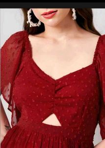 Elegant Maroon Maxi Dress