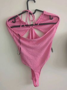 Pink Textured Bikini Top barbie collection