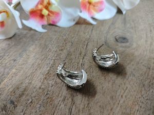 Vintage Boho Silver Hoop Earrings