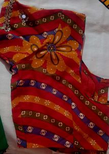 Vibrant Indian Saree with Embellishments