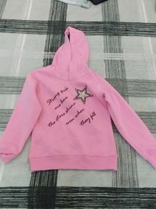 Pink Girls' Hoodie with Star Graphic winter
