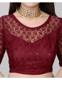 Maroon Net Blouse