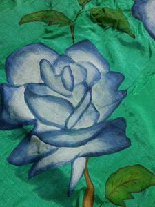 Green Kurta Set with Rose Print