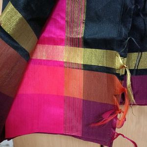 Elegant Black Saree with Gold Border