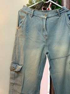 Light Wash Cargo Jeans
