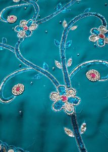 Embroidered Teal Dupatta