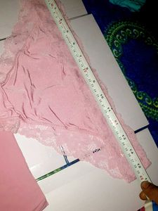 Pink Lace Thong and Seamless Brief Set 38-40