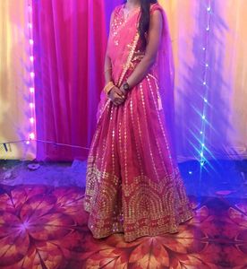 Pink Embellished Lehenga Choli Set