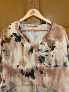 Zara Printed Satin Top