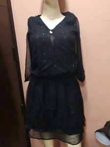 Chic Black Sheer Dress