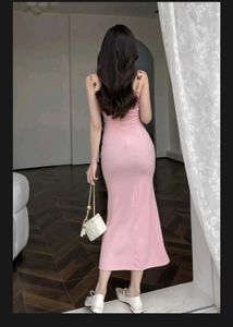 Elegant Pink Midi Dress (new Without tag)