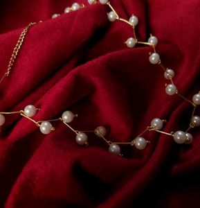 Real Pearl Choker Neck Chain Gold Plated