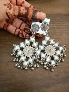 Mirror Work Dangle Earrings
