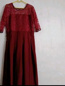 Maroon Lace Dress