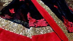Black Partywear Saree With Sequence Work