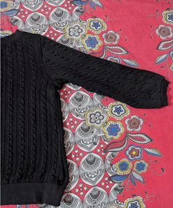 AND Black Cable Knit Sweater
